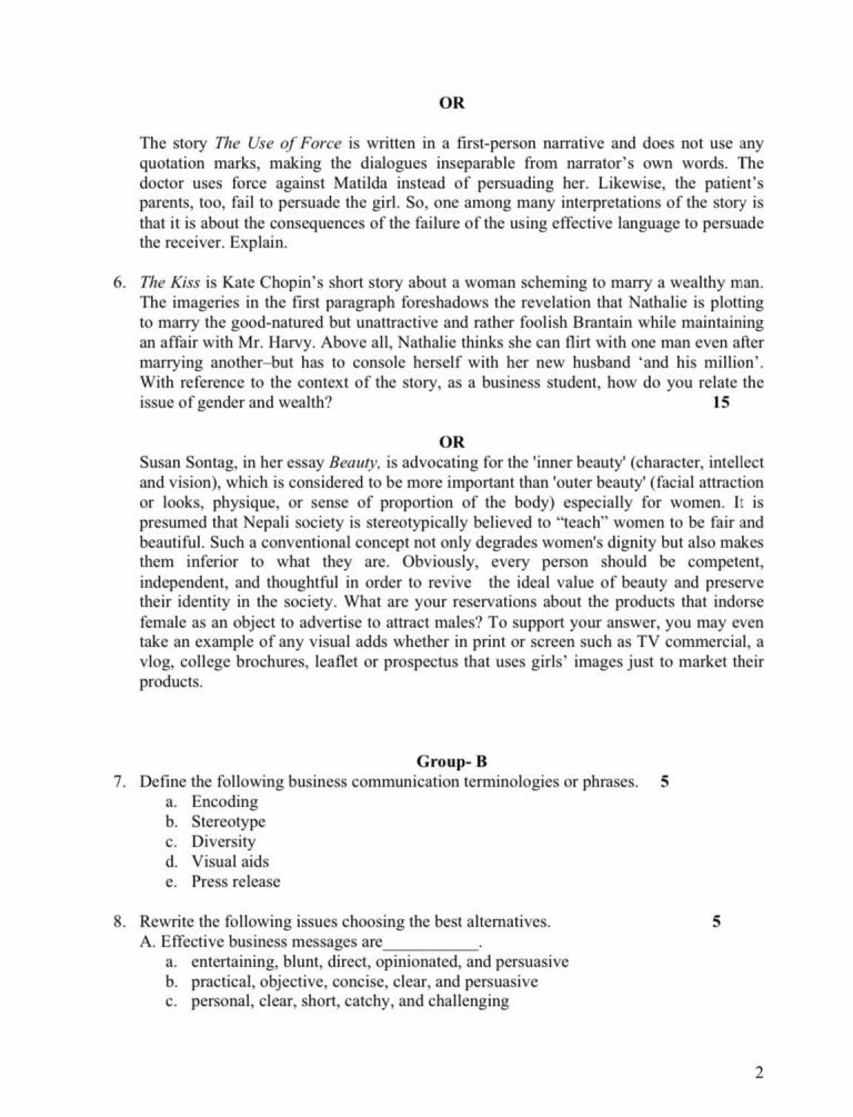 BBS 2nd-year model question 2079 - BBS Notes