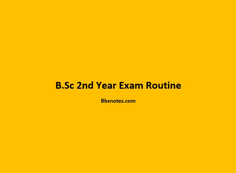 BSC 2nd Year Exam Routine