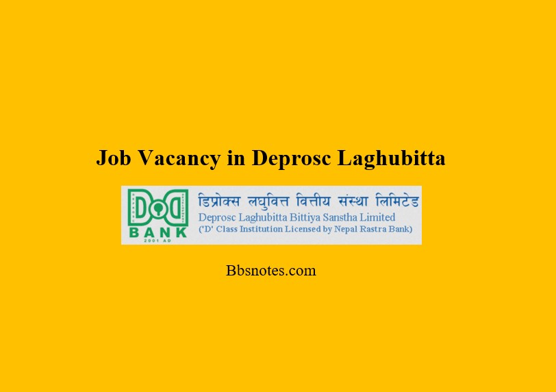 Job Vacancy in Deprosc Laghubitta (DDBL)
