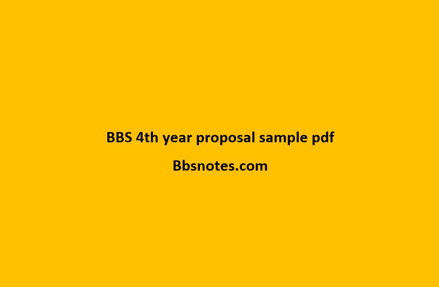 BBS 4th year proposal sample pdf