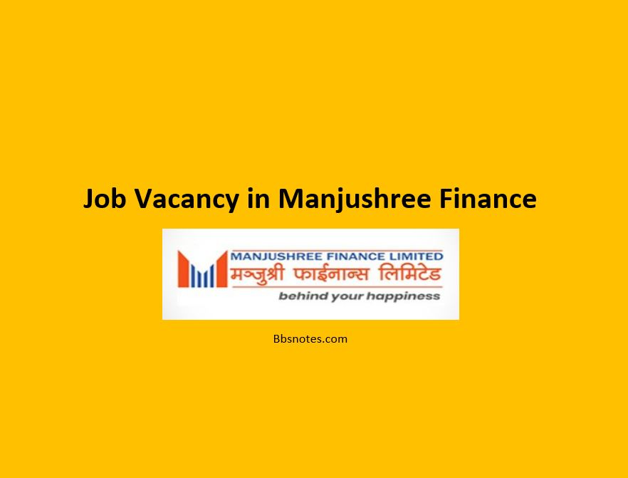 Job Vacancy in Manjushree Finance