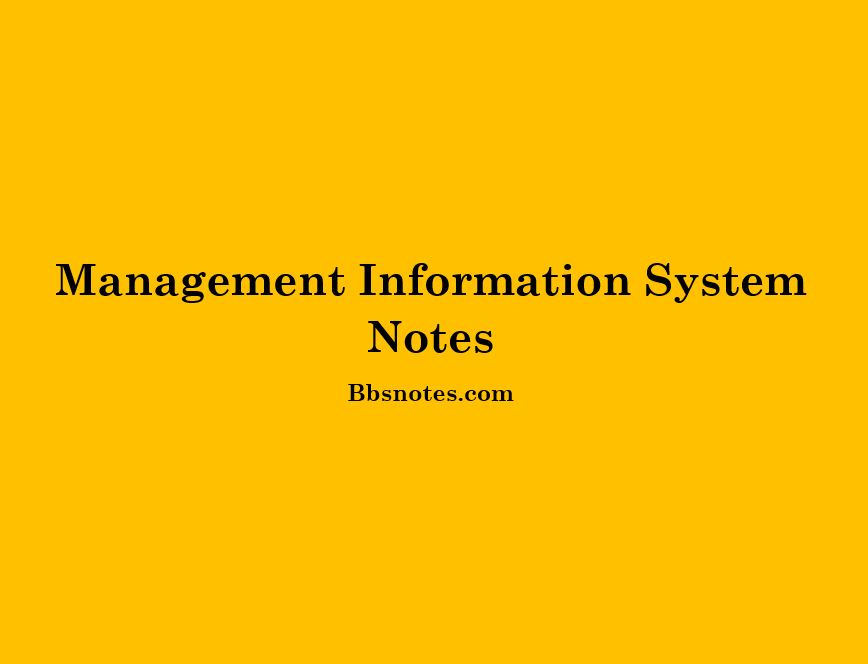 Management Information System Notes