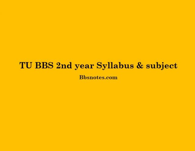 TU BBS 2nd year Syllabus & subjects