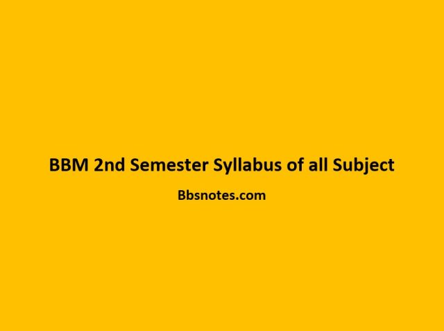 BBM second Semester Syllabus of all Subject