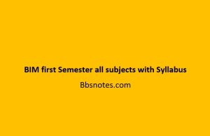 BIM first Semester all subjects with Syllabus BIM first Semester all subjects with Syllabus