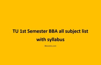 TU 1st Semester BBA all subject list with syllabus TU 1st Semester BBA all subject list with syllabus