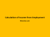 Calculation of Income from Employment Calculation of Income from Employment