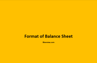 Format of Balance Sheet Format of Balance Sheet