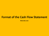 Format of the Cash Flow Statement Format of the Cash Flow Statement