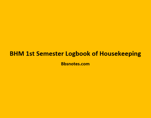 BHM 1st Semester Log book of Housekeeping BHM 1st Semester Log book of Housekeeping
