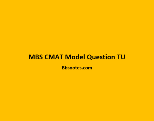 MBS CMAT Model Question TU MBS CMAT Model Question TU