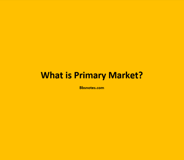 What is primary Market