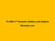 TU MBS 2nd Semester Syllabus and Subjects TU MBS second Semester Syllabus and Subjects