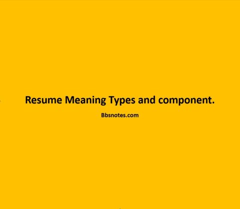 Resume Meaning Types and component - BBS Notes