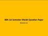 BBA 1st Semester Model Question Paper BBA 1st Semester Model Question Paper