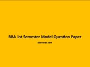 BBA 1st Semester Model Question Paper BBA 1st Semester Model Question Paper