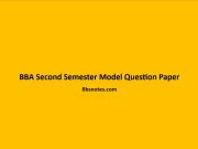 BBA 2nd Semester Model Question Paper BBA Second Semester Model Question Paper