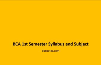 BCA 1st Semester Syllabus and Subject BCA 1st Semester Syllabus and Subject