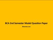 BCA 2nd Semester Model Question Paper BCA 2nd Semester Model Question Paper