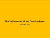 BCA 3rd Semester Model Question Paper BCA 3rd Semester Model Question Paper