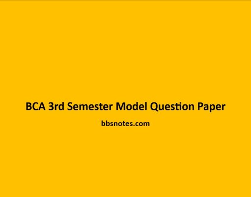 BCA 3rd Semester Model Question Paper BCA 3rd Semester Model Question Paper