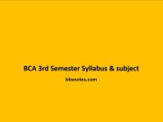 BCA 3rd Semester Syllabus & subject BCA 3rd Semester Syllabus & subject