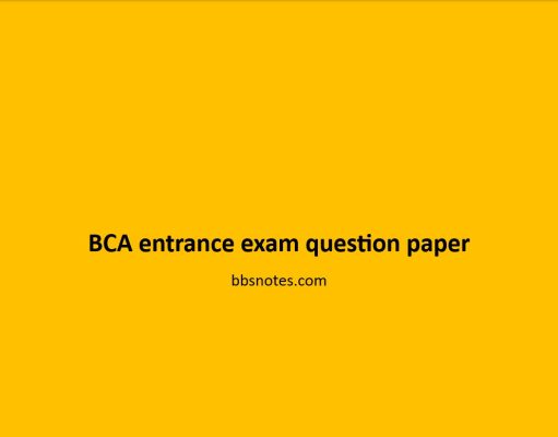 BCA entrance exam question paper BCA entrance exam question paper