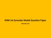 BHM 1st Semester Model Question Paper BHM 1st Semester Model Question Paper
