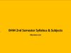 BHM 2nd Semester Syllabus & Subjects BHM 2nd Semester Syllabus & Subjects