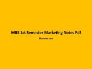 MBS 1st Semester Marketing Notes Pdf MBS 1st Semester Marketing Notes Pdf
