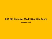 BBA 8th Semester Model Question Paper BBA 8th Semester Model Question Paper