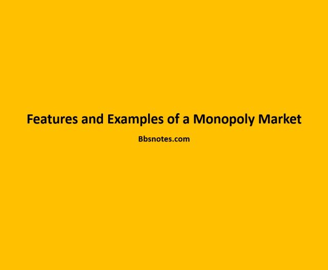 Features and Examples of a Monopoly Market