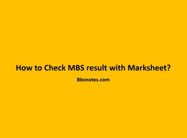 How to Check MBS result with Marksheet