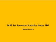 MBS 1st Semester Statistics Notes PDF MBS 1st Semester Statistics Notes PDF