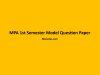 MPA 1st Semester Model Question Paper MPA 1st Semester Model Question Paper