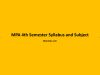 MPA 4th Semester Syllabus and Subject MPA 4th Semester Syllabus and Subject