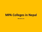MPA Colleges in Nepal MPA Colleges in Nepal