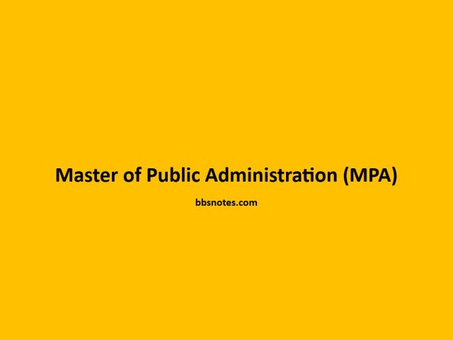 Master of Public Administration (MPA)