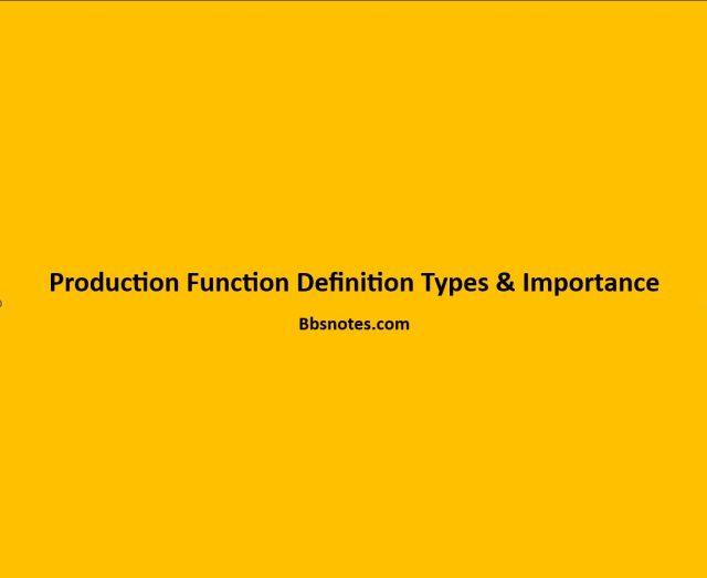 Production Function Definition Types & Importance