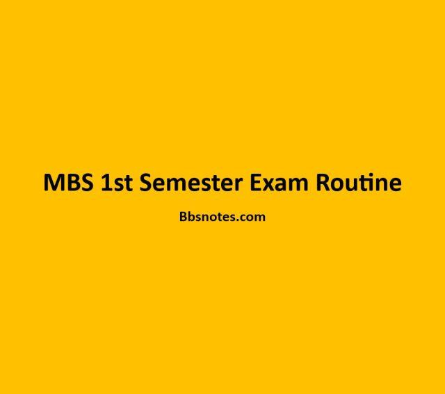 MBS 1st Semester Exam Routine