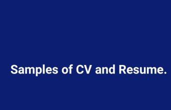 Sample of Cover Letter (CV) and Resume for job application Sample of Cover Letter (CV) and Resume for job application