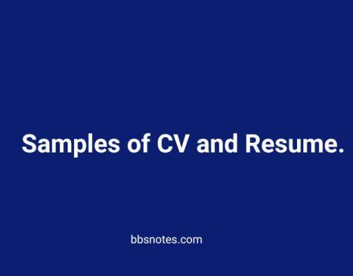 Sample of Cover Letter (CV) and Resume for job application Sample of Cover Letter (CV) and Resume for job application