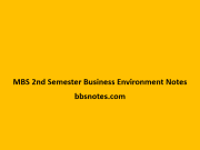 MBS 2nd Semester Business Environment Notes MBS 2nd Semester Business Environment Notes