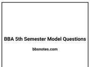 BBA 5th Semester Model Questions BBA 5th Semester Model Questions