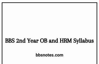 BBS 2nd Year OB and HRM Syllabus BBS 2nd Year OB and HRM Syllabus