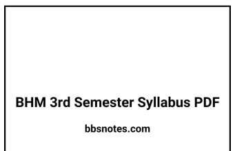 BHM 3rd Semester Syllabus PDF BHM 3rd Semester Syllabus PDF