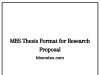 MBS Thesis Format for Research Proposal MBS Thesis Format for Research Proposal
