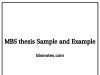 MBS thesis Sample and Example MBS thesis Sample and Example