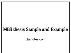 MBS thesis Sample and Example MBS thesis Sample and Example