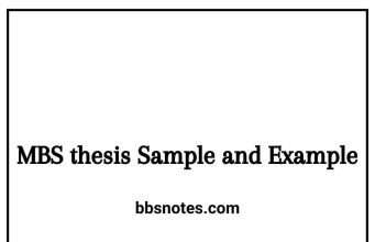 MBS thesis Sample and Example MBS thesis Sample and Example